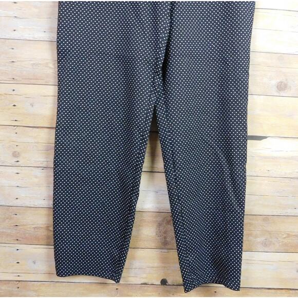 Max Studio Pants XL Black White Diamond Pull On Straight Leg Ankle - Picture 3 of 7